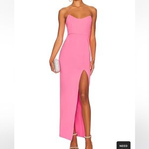 Revolve Superdown Ryleigh Strapless Maxi Dress in Pink